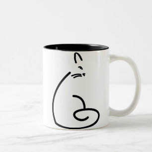 Taza Bicolor Silueta artística del gato