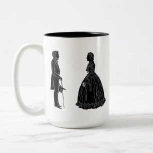 Taza Bicolor silueta de abraham lincoln mary todd lincoln