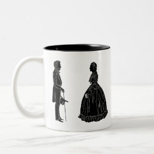 Taza Bicolor silueta de abraham lincoln mary todd lincoln