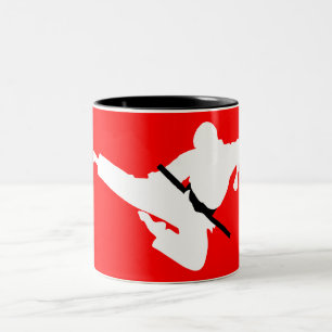Taza Bicolor silueta de artes marciales