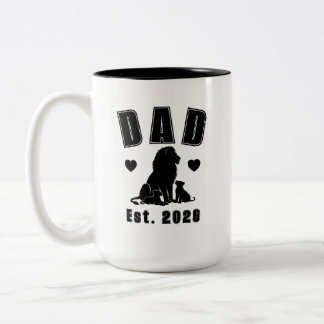Taza Bicolor Silueta de cachorro de león Nuevo papá Año de fund