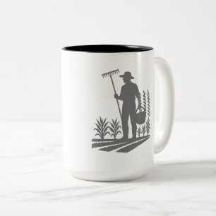 Taza Bicolor Silueta de jardinero