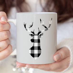 Taza Bicolor Silueta de los ciervos del navidad de la tela