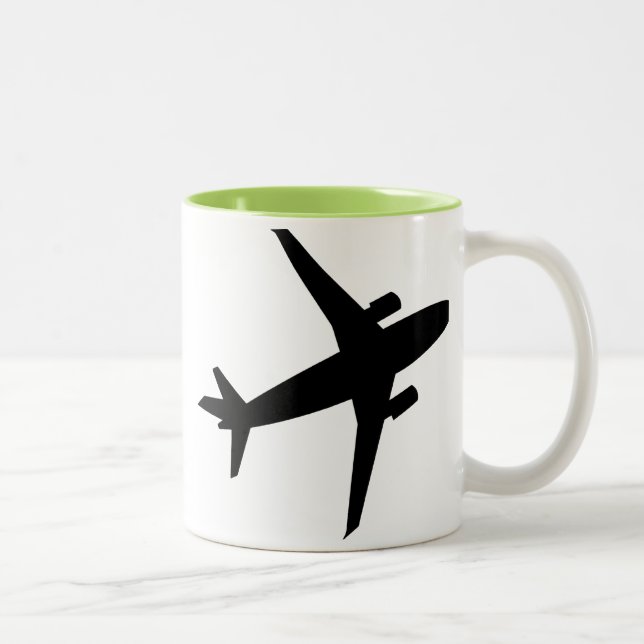 Taza Bicolor Silueta del aeroplano; Guay (Derecha)