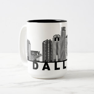 Taza Bicolor Silueta del horizonte de Dallas