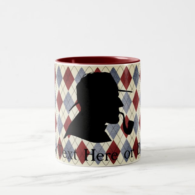 Taza Bicolor Silueta detective inglesa Argyle del texto de (Centro)