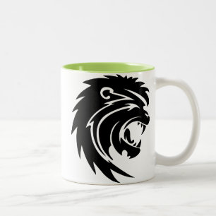 Taza Bicolor Silueta fresca del león del rugido