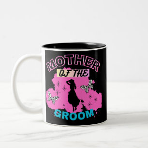 Taza Bicolor Silueta Rosa y Negra Mamá Madre Del Novio
