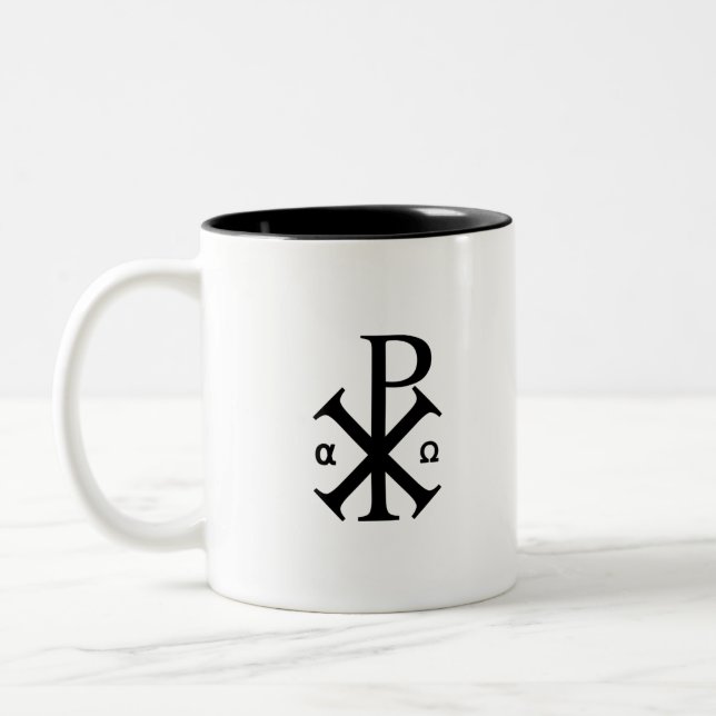 Taza Bicolor Símbolo cristiano Chi Rho (Izquierda)