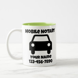 Taza Bicolor Símbolo de coche público de notario móvil personal