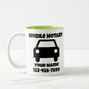 Taza Bicolor Símbolo de coche público de notario móvil personal