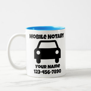 Taza Bicolor Símbolo de coche público de notario móvil personal