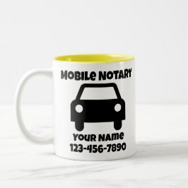 Taza Bicolor Símbolo de coche público de notario móvil personal