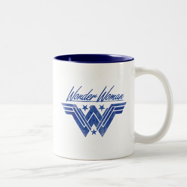 Taza Bicolor Símbolo de estrellas apiladas de mujer maravilla (Derecha)