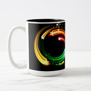 Taza Bicolor Símbolo de infinito de cometas de arcoíris