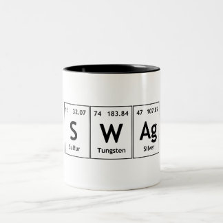 Taza Bicolor Símbolo de la química de la palabra del elemento