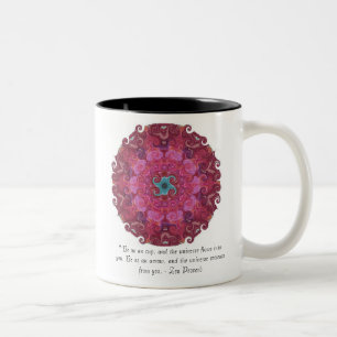 Taza Bicolor Símbolo de la rueda de Dharma