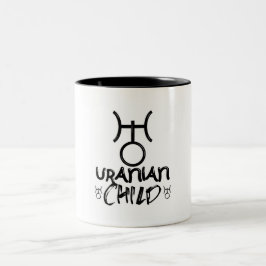 Taza Bicolor Símbolo de niño uraniano astrología signo del plan