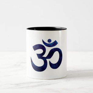 Taza Bicolor Símbolo de Om Ohm Signo Yoga Meditación Zen