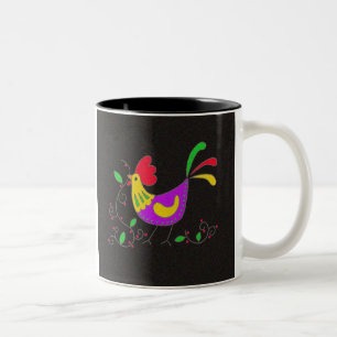 Taza Bicolor Símbolo de Pysanka: Gallo