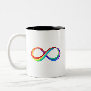Taza Bicolor Símbolo infinito arcoiris en capas