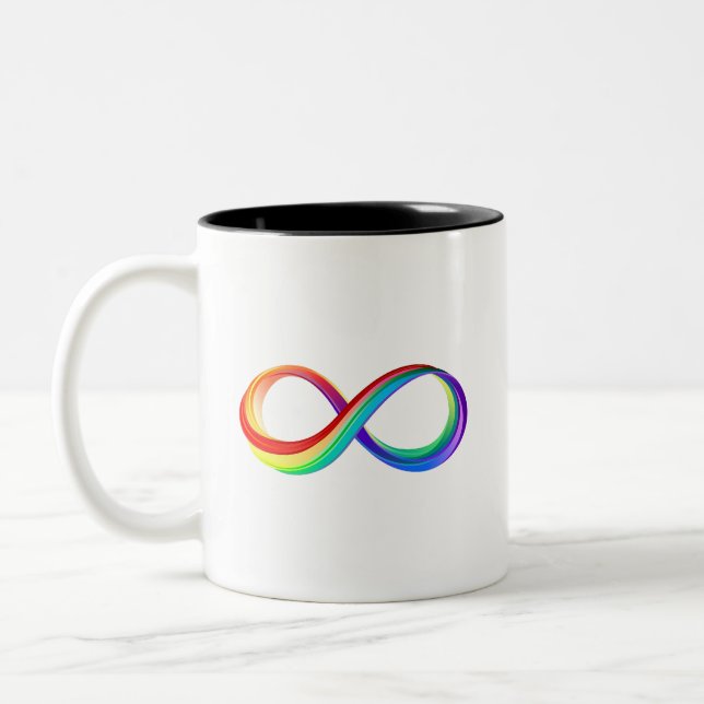 Taza Bicolor Símbolo infinito arcoiris en capas (Izquierda)