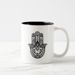 Taza Bicolor Símbolo inspirado de Hamsa