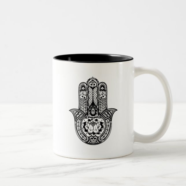 Taza Bicolor Símbolo inspirado de Hamsa (Derecha)