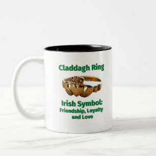 Taza Bicolor Símbolo irlandés Claddagh Ring: Amistad, Lealtad