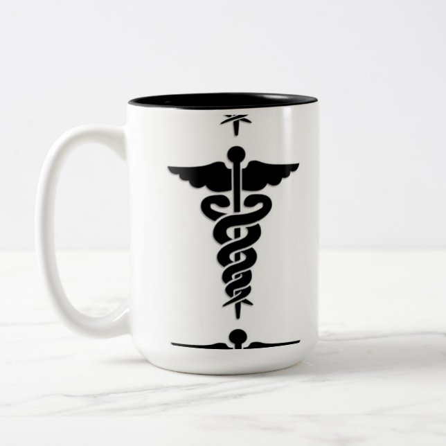 Taza Bicolor Símbolo médico (Izquierda)