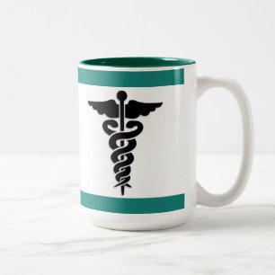 Taza Bicolor Símbolo médico de cuidado