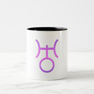 Taza Bicolor Símbolo planetario de Urano Astrología Signo del Z