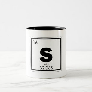 Taza Bicolor Símbolo químico de azufre fórmula química g