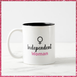 Taza Bicolor Símbolo retro rosado y negro femenino