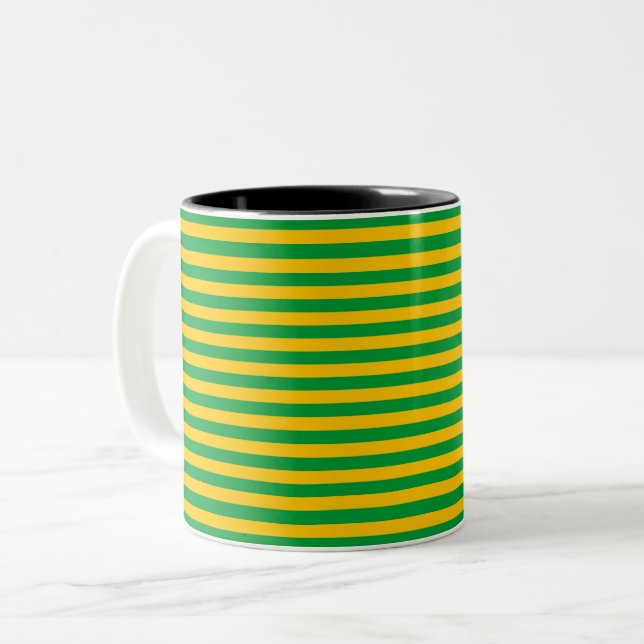 Taza Bicolor Símbolo verde de la bandera de Mauritania (Anverso izquierdo)