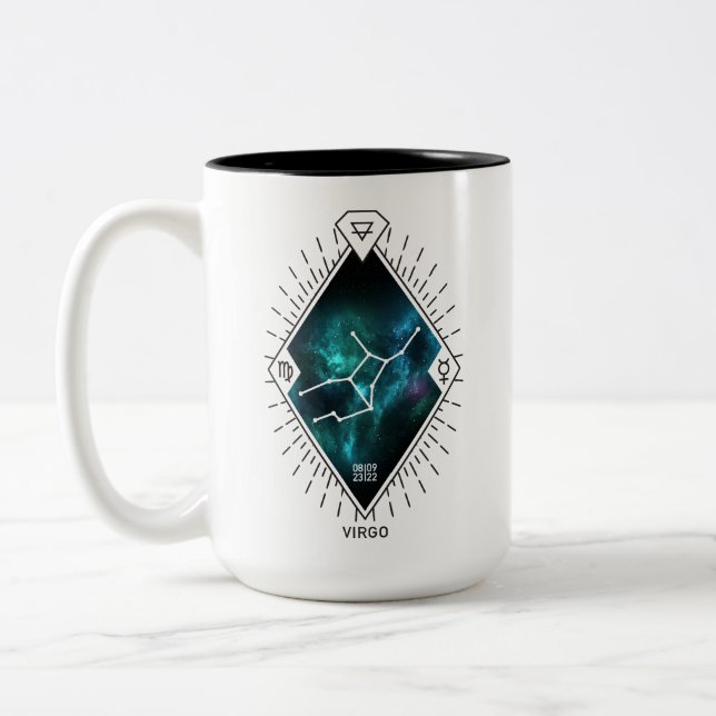 Taza Bicolor Símbolo Virgo Constellation & Zodiac (Izquierda)