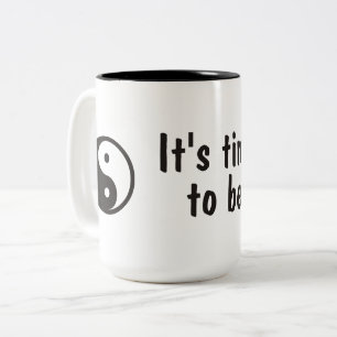 Taza Bicolor Símbolo Yin Yang - diseño de tatuajes sólidos