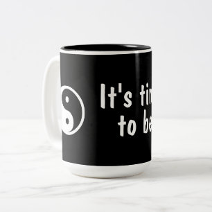 Taza Bicolor Símbolo Yin Yang - diseño de tatuajes sólidos 2