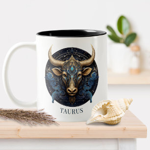 Taza Bicolor Símbolo zodiaco Bull Celestial Fantasía Taurus