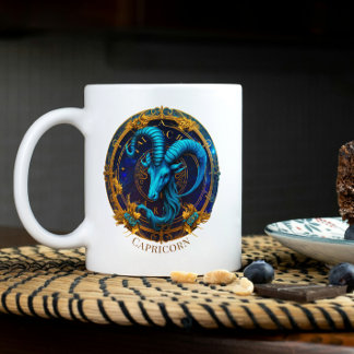 Taza Bicolor Símbolo zodiaco cabra de mar Fantasía celeste Capr