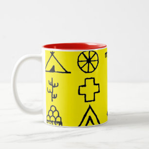 Taza Bicolor Símbolos de imágenes nativas estadounidenses