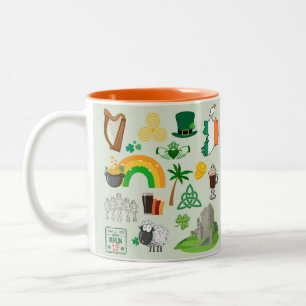 Taza Bicolor Símbolos de Irlanda