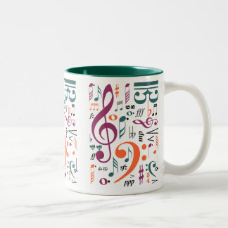 Taza Bicolor Símbolos de la música