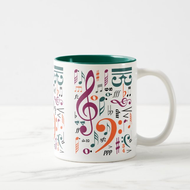Taza Bicolor Símbolos de la música (Derecha)