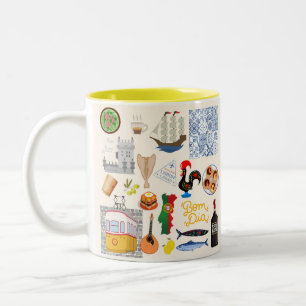 Taza Bicolor Símbolos de Portugal Viajeros Amantes