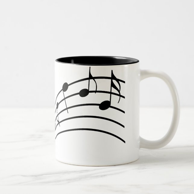 Taza Bicolor Símbolos musicales enarbolan vidrio escarpado de m (Derecha)