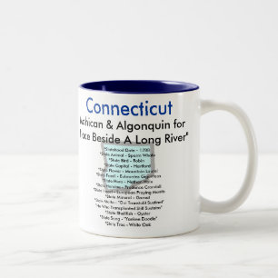 Taza Bicolor Símbolos y mapa de Connecticut