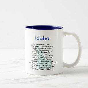 Taza Bicolor Símbolos y mapa de Idaho