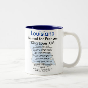 Taza Bicolor Símbolos y mapa de Luisiana