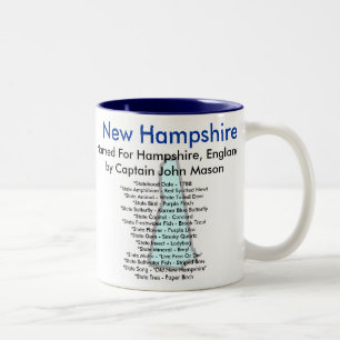 Taza Bicolor Símbolos y mapa de New Hampshire